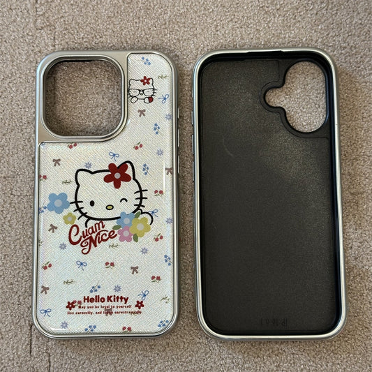 Kitten and Flowers Acrylic Phone Case