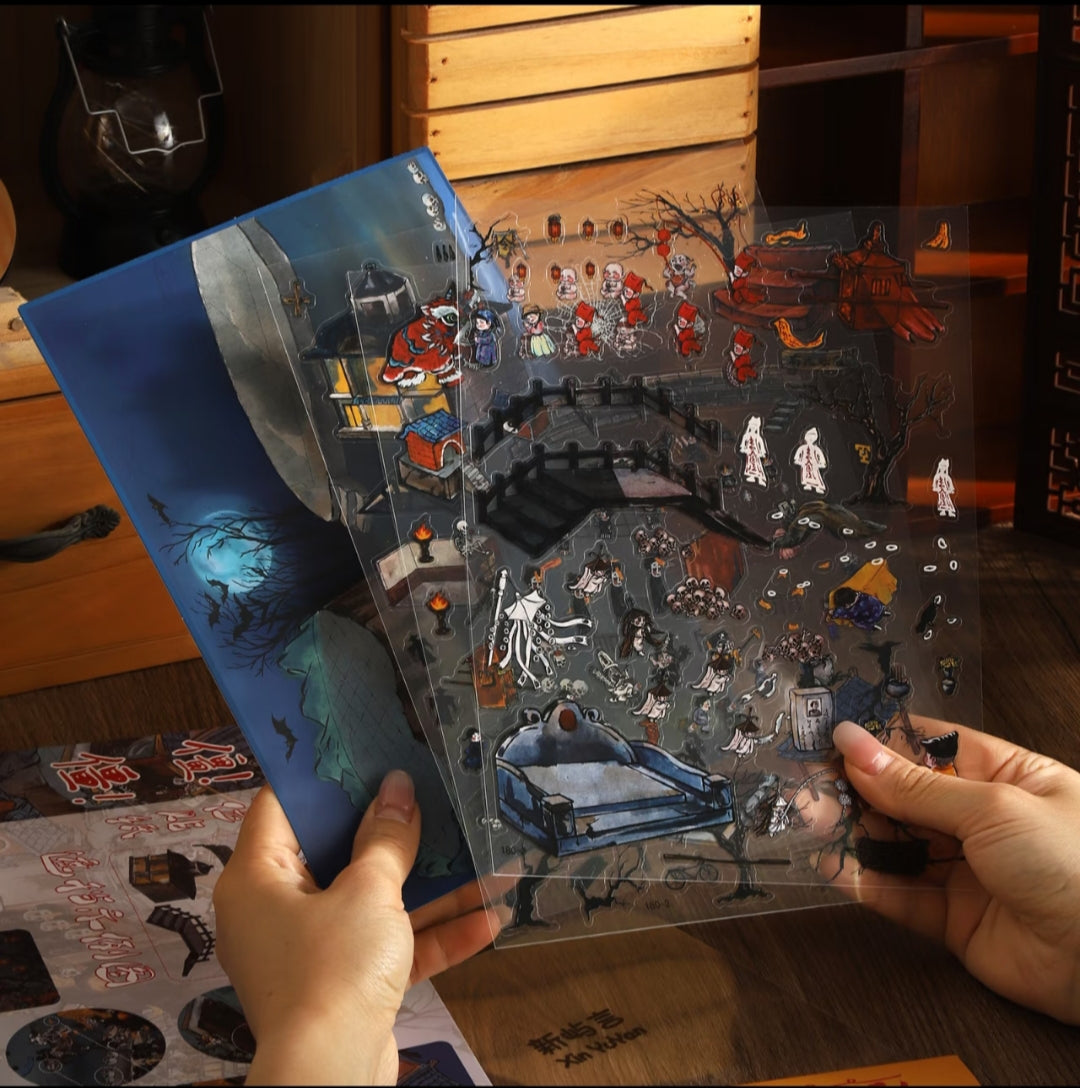 Chinese Horror Story 3D Sticker | 3 Cute Miniature Scenes
