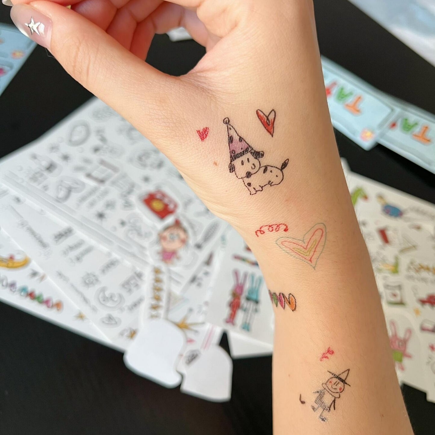 Whimsical Doodle Temporary Tattoo