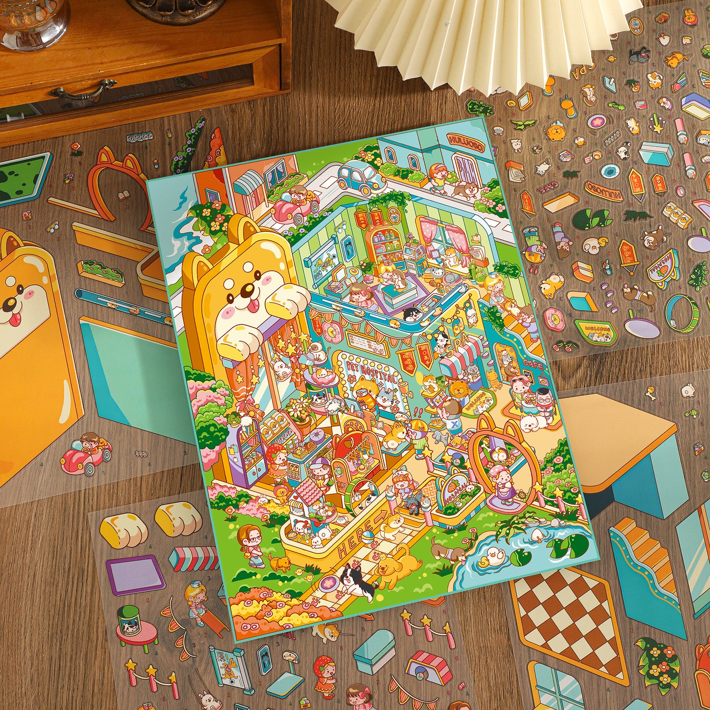 Carrot Town 3D Sticker | 4 Cute Miniature Scenes
