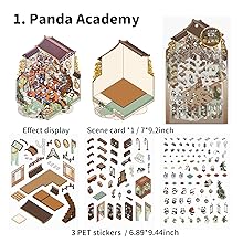 Whiskers & Bamboo 3D Sticker | 4 Cute Miniature Scenes