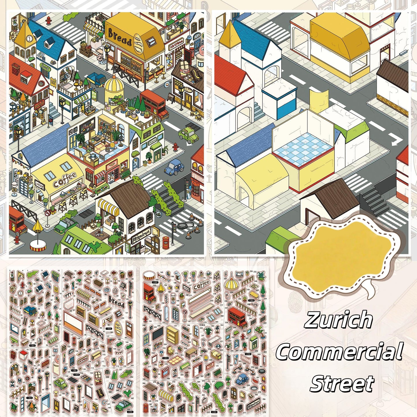 Autumn Corners 3D Sticker | 3 Cute Miniature Scenes