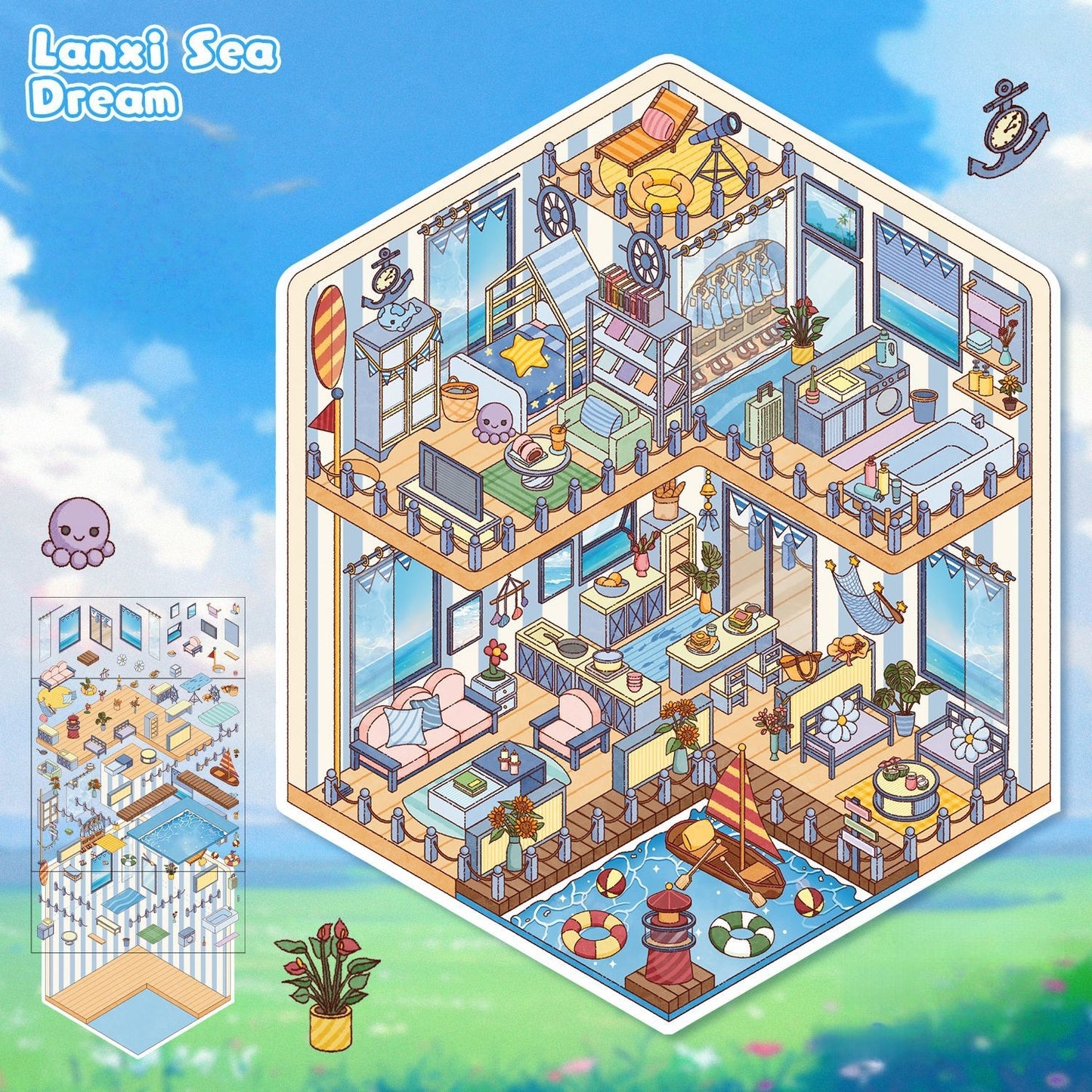Little Wonder Rooms 3D Sticker | 2 Cute Miniature Scenes