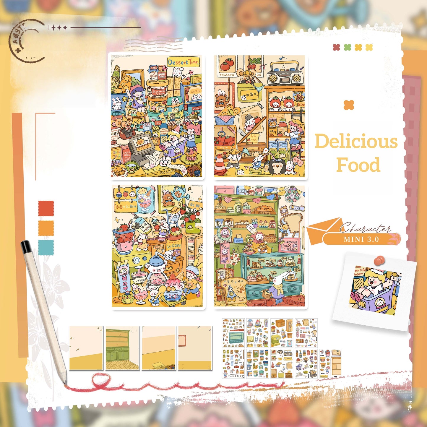 Paper Space Mini 3D Sticker | 5 Cute Miniature Scenes