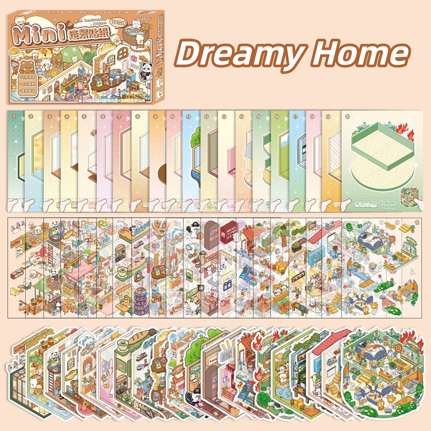 Dreamy Homes 3D Sticker Book