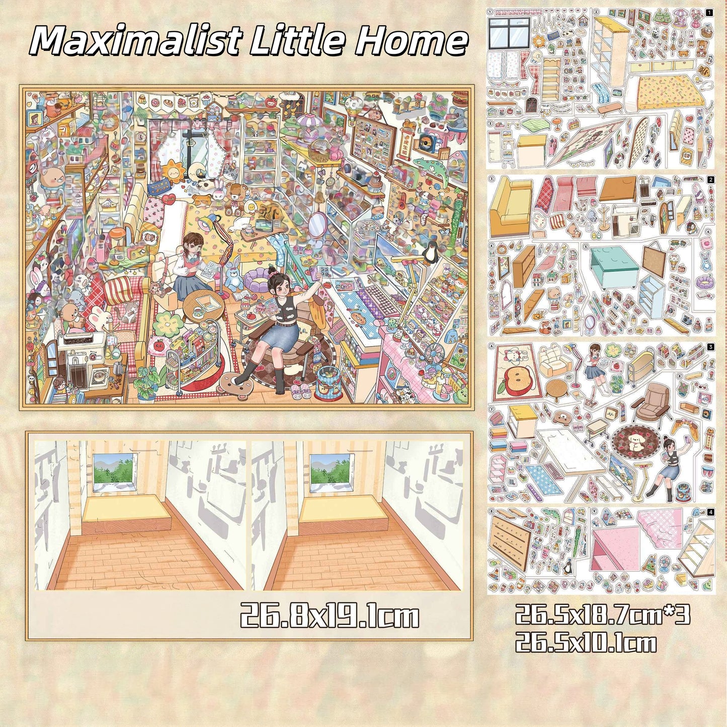 Where Spring Stays 3D Sticker | 6 Cute Miniature Scenes