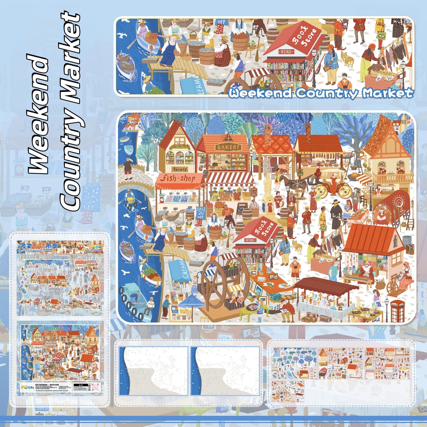 Dreamy Days 3D Sticker | 4 Cute Miniature Scenes