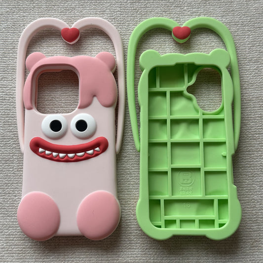 Heart-Handing Little Monster Silicone Phone Case