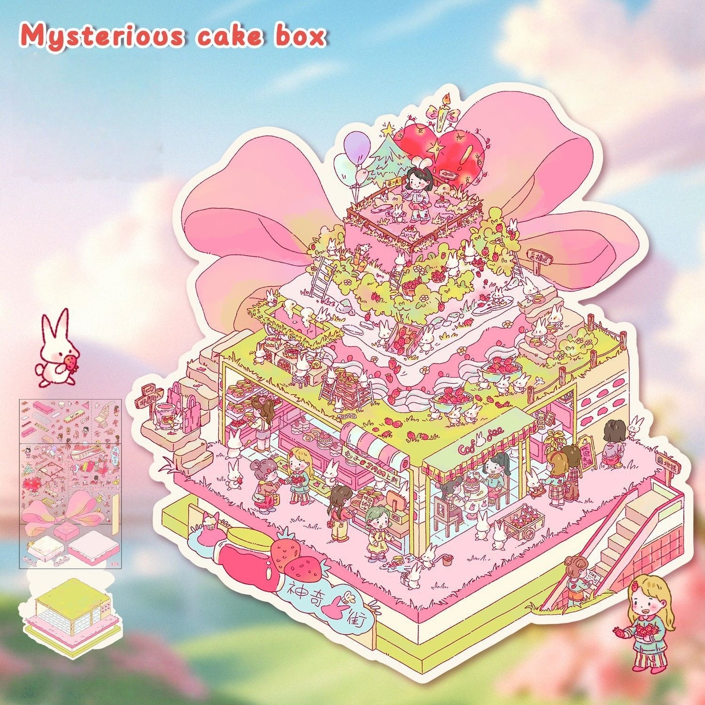 Cake & Chaos 3D Sticker | 2 Cute Miniature Scenes