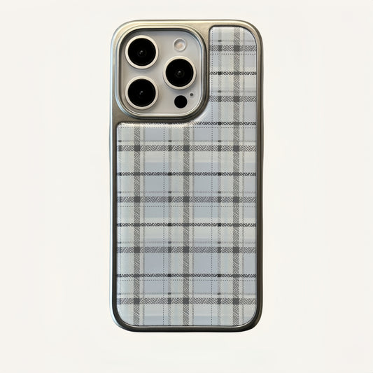 Blue Plaid Acrylic Phone Case