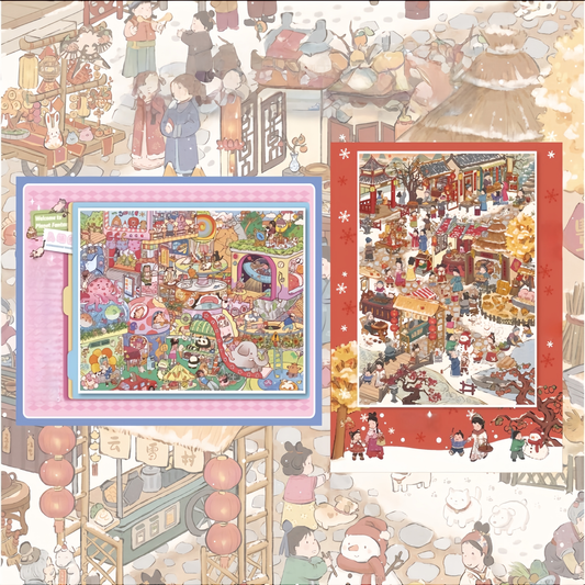 Whimsical Life 3D Sticker | 2 Cute Miniature Scenes