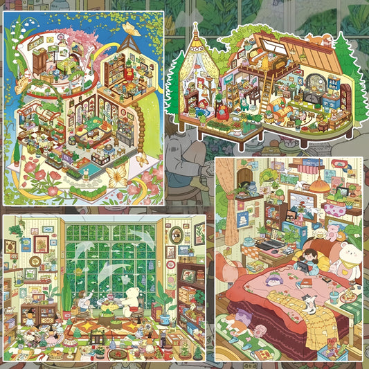 Lily's Life 3D Sticker | 4 Cute Miniature Scenes