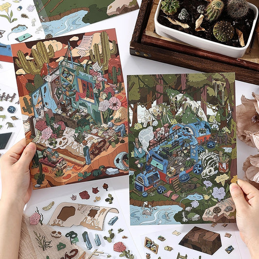 Lost Realm 3D Sticker | 2 Cute Miniature Scenes
