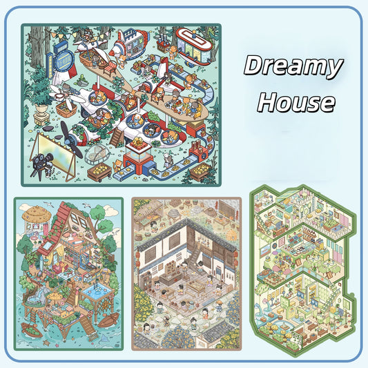 Dream House 3D Sticker | 4 Cute Miniature Scenes