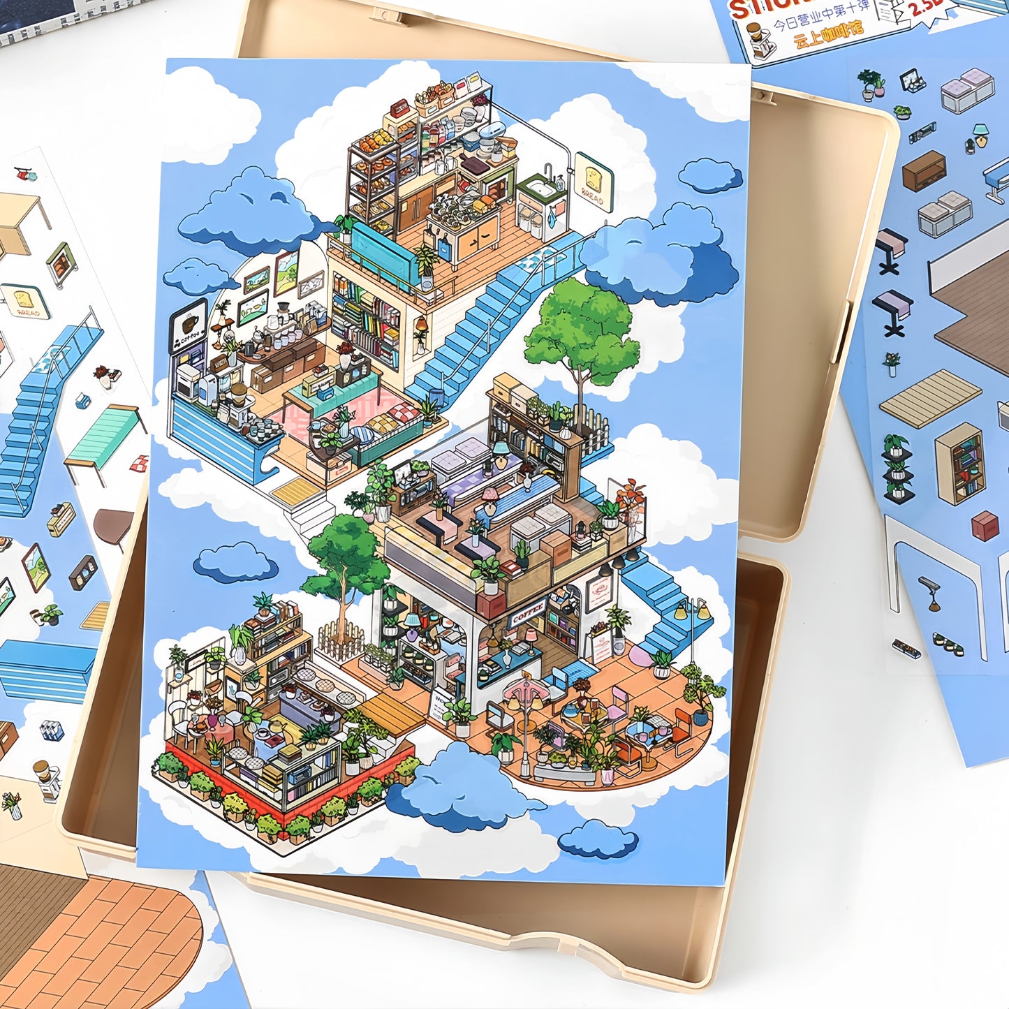 Floatland Escapes 3D Sticker | 2 Cute Miniature Scenes