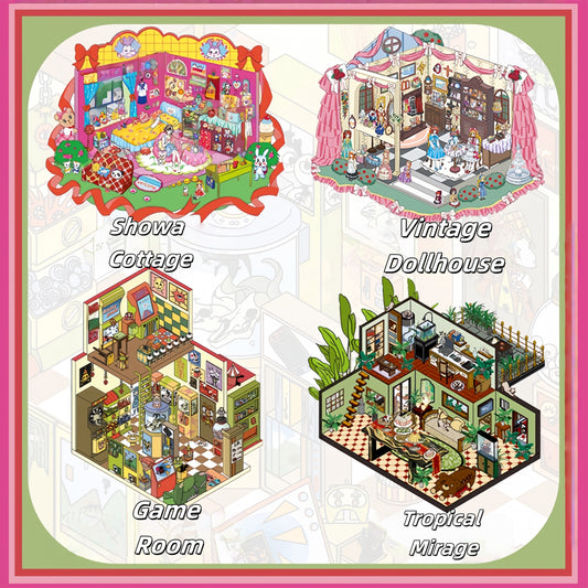 Little Wonder Rooms 3D Stickers | 4 Cute Miniature Scenes