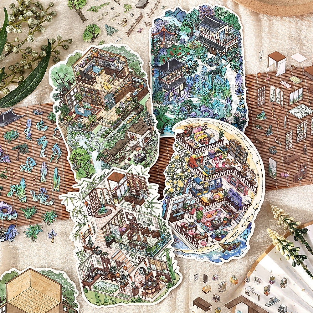 Poetic Dwelling 3D Sticker | 4 Cute Miniature Scenes