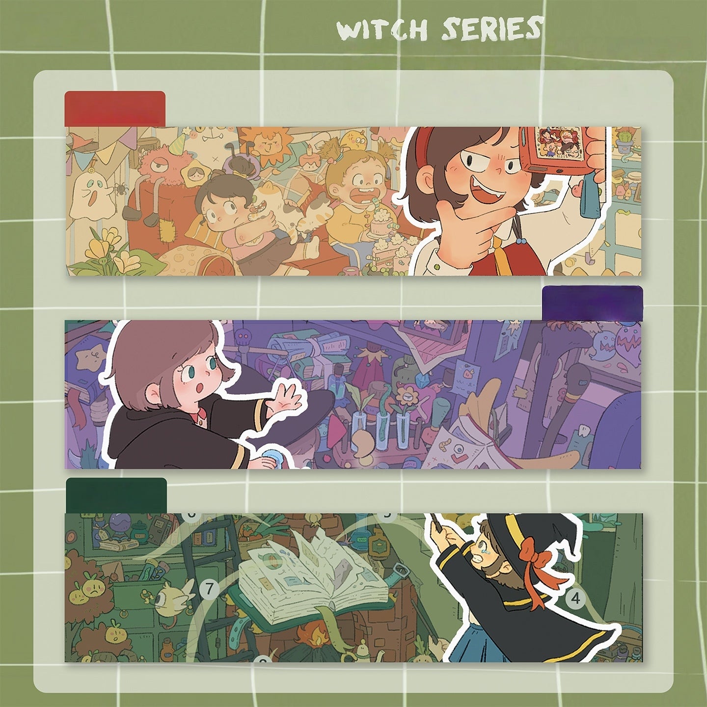 Witch Diary 3D Sticker | 3 Cute Miniature Scenes
