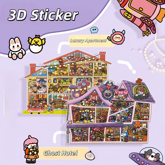 Little Dream House 3D Sticker | 2 Cute Miniature Scenes