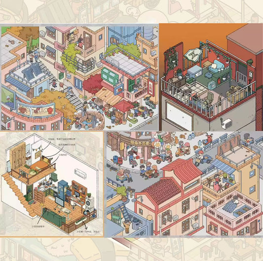 Little Life 3D Sticker | 4 Cute Miniature Scenes