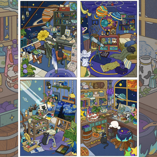 Inspiration Dreamcatcher Loft 3D Sticker | 2 Cute Miniature Scenes