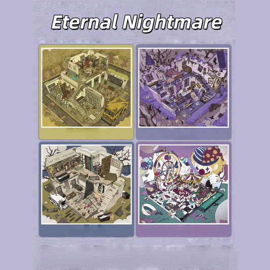 Eternal Nightmare 3D Sticker | 4 Cute Miniature Scenes