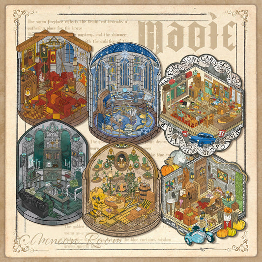 Magical Academy 3D Sticker | 6 Cute Miniature Scenes