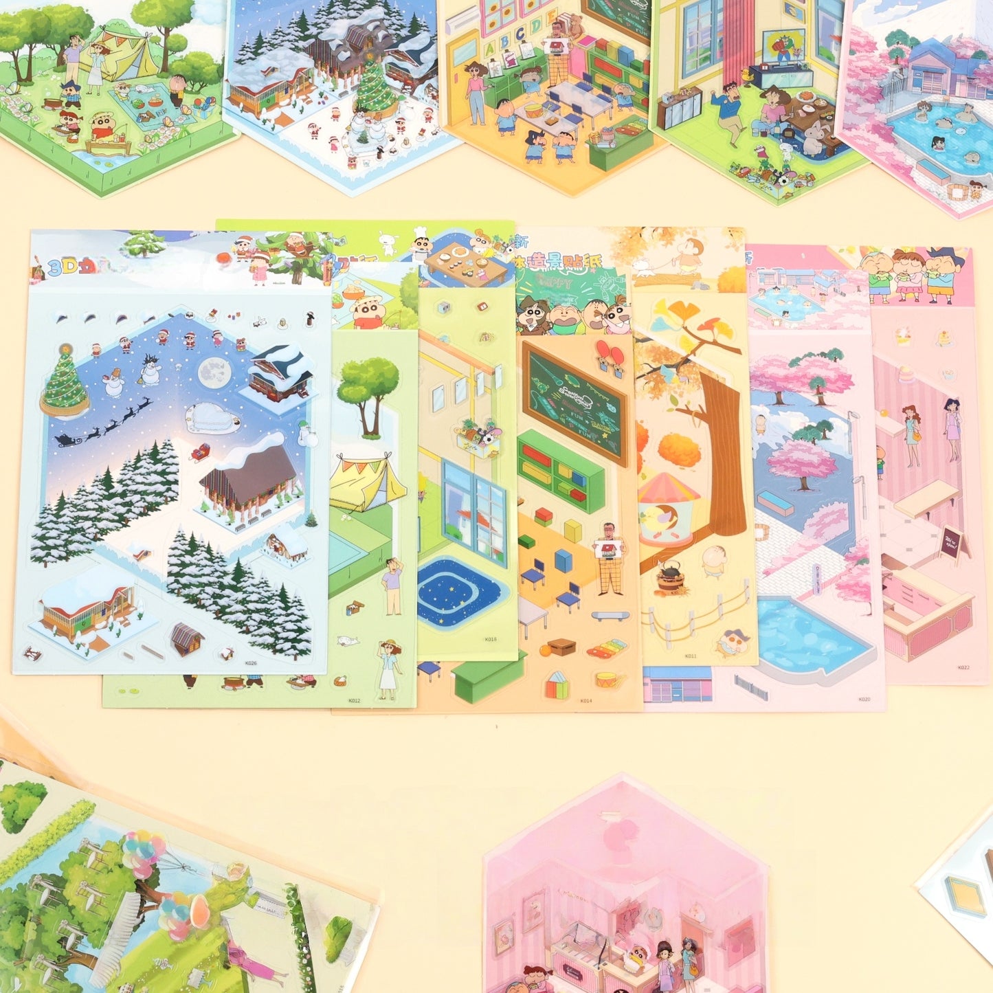 Shin-chan’s Colorful Days 3D Sticker | 8 Cute Miniature Scenes