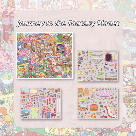 Whimsical Life 3D Sticker | 2 Cute Miniature Scenes