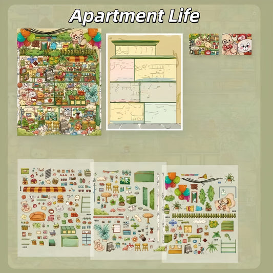 Dream House 3D Sticker | 4 Cute Miniature Scenes