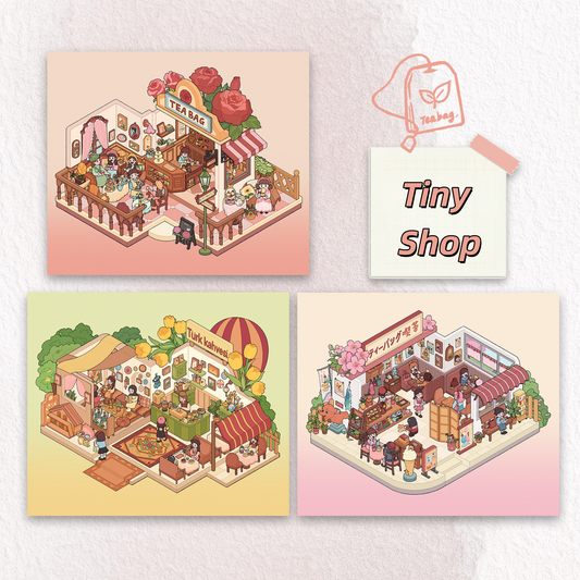 Modern Life  3D Sticker | 5 Cute Miniature Scenes