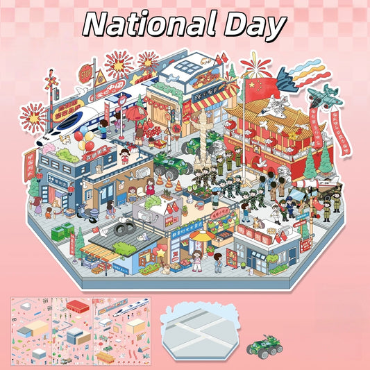 Chinese Festival 3D Sticker | 6 Cute Miniature Scenes