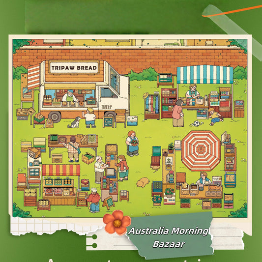 Exotic Bazaar 3D Stickers | 4 Cute Miniature Scenes