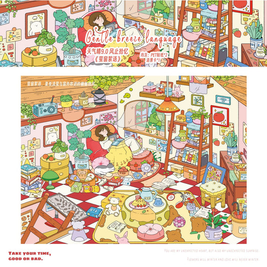 Gentle Breeze Language 3D Sticker | 4 Cute Miniature Scenes