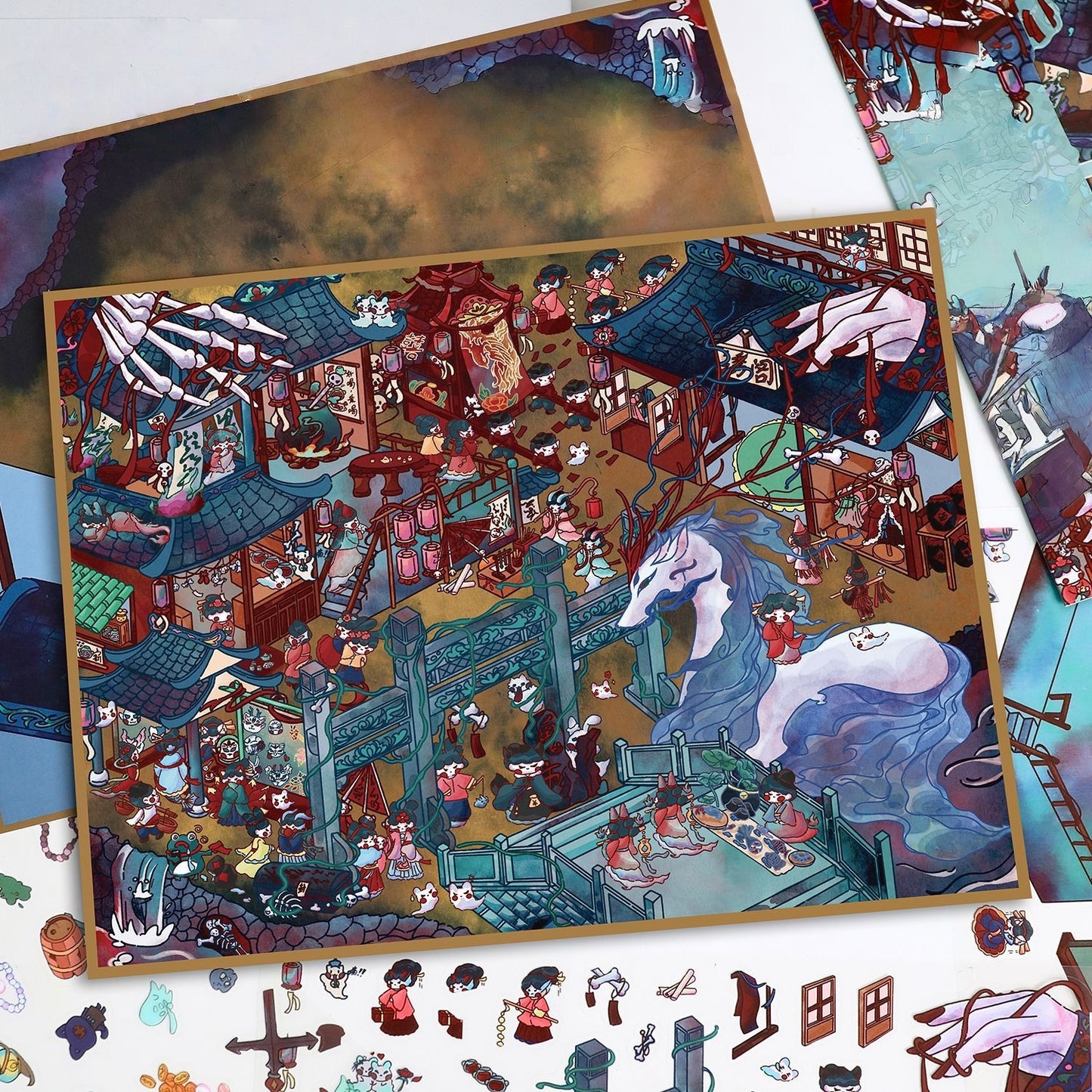 Horror Adventure 3D Sticker | 2 Cute Miniature Scenes