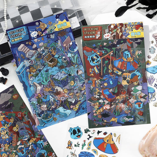 Lost Realm 3D Sticker | 2 Cute Miniature Scenes