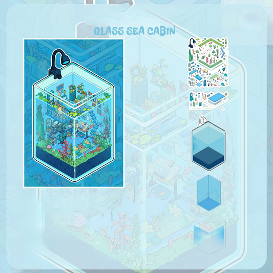 Coconut Island 3D Sticker | 2 Cute Miniature Scenes