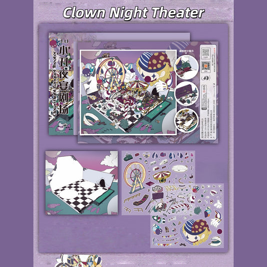 Eternal Nightmare 3D Sticker | 4 Cute Miniature Scenes