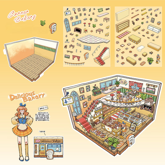 Romantic Corner 3D Sticker | 4 Cute Miniature Scenes