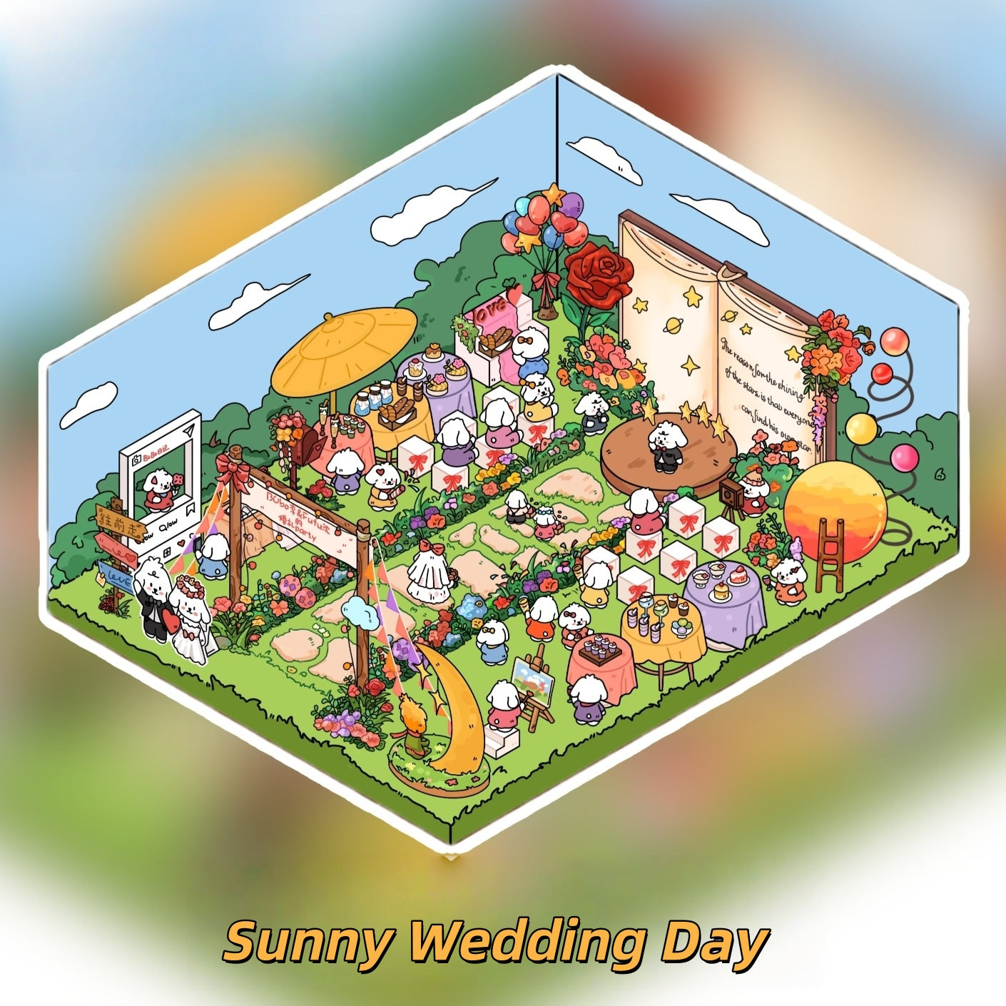 Bobo's Daily Life 3D Sticker | 4 Cute Miniature Scenes