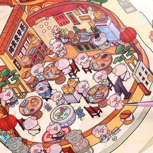 Simulation Management 3D Sticker | 4 Cute Miniature Scenes