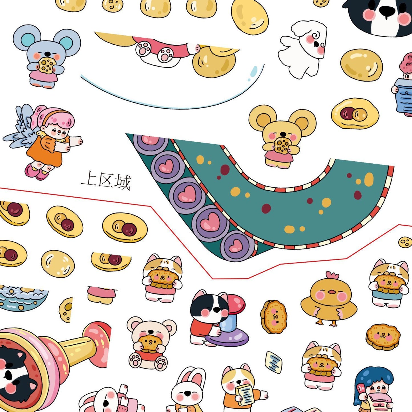 Mooncake Workshop 3D Sticker | 2 Cute Miniature Scenes