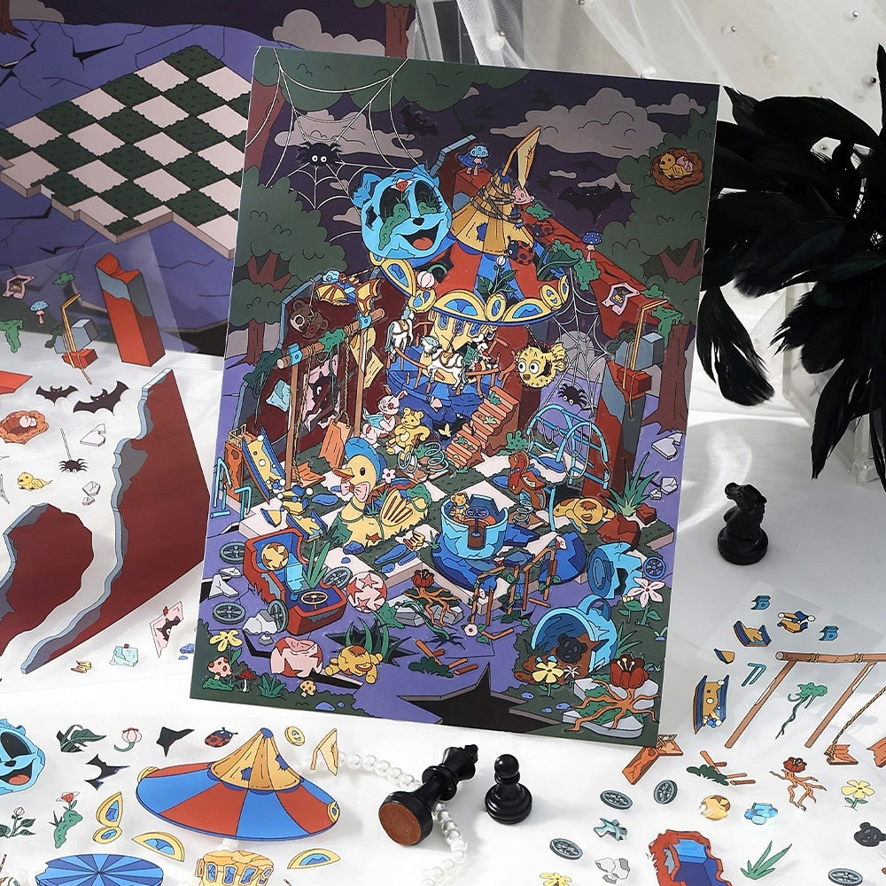 Lost Realm 3D Sticker | 2 Cute Miniature Scenes