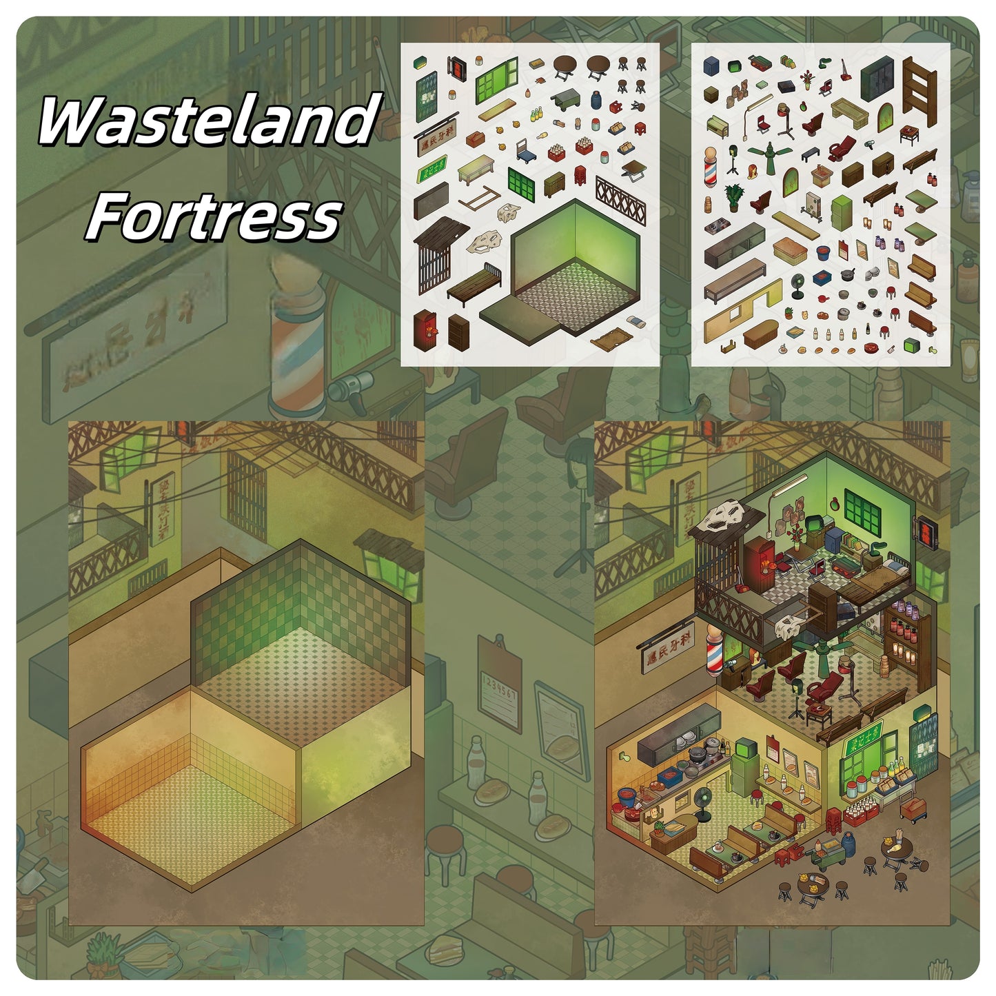 Worlds in Frames 3D Sticker | 4 Cute Miniature Scenes