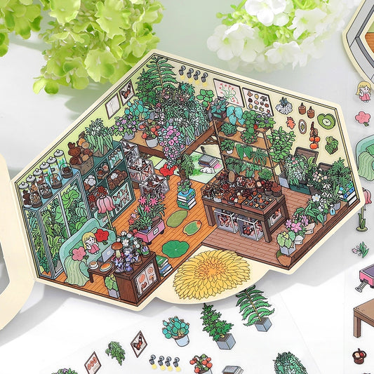 Quiet Atelier 3D Sticker | 4 Cute Miniature Scenes