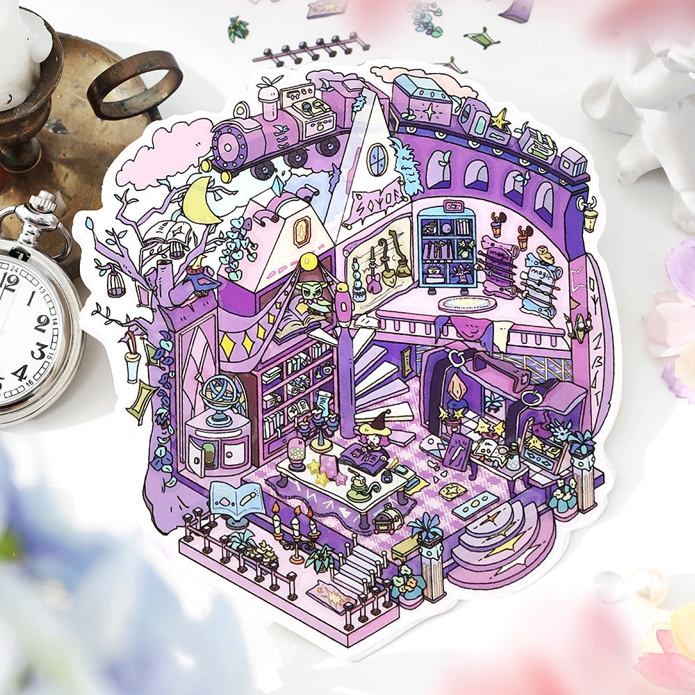 Enchanted Tales 3D Sticker | 4 Cute Miniature Scenes