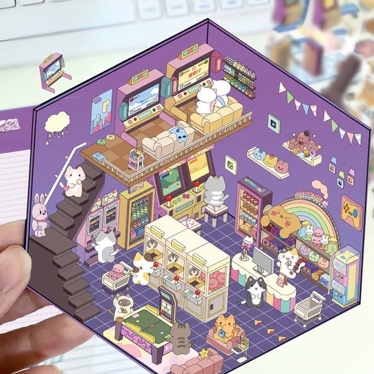 Tiny Animal Wonders 3D Sticker | 4 Cute Miniature Scenes