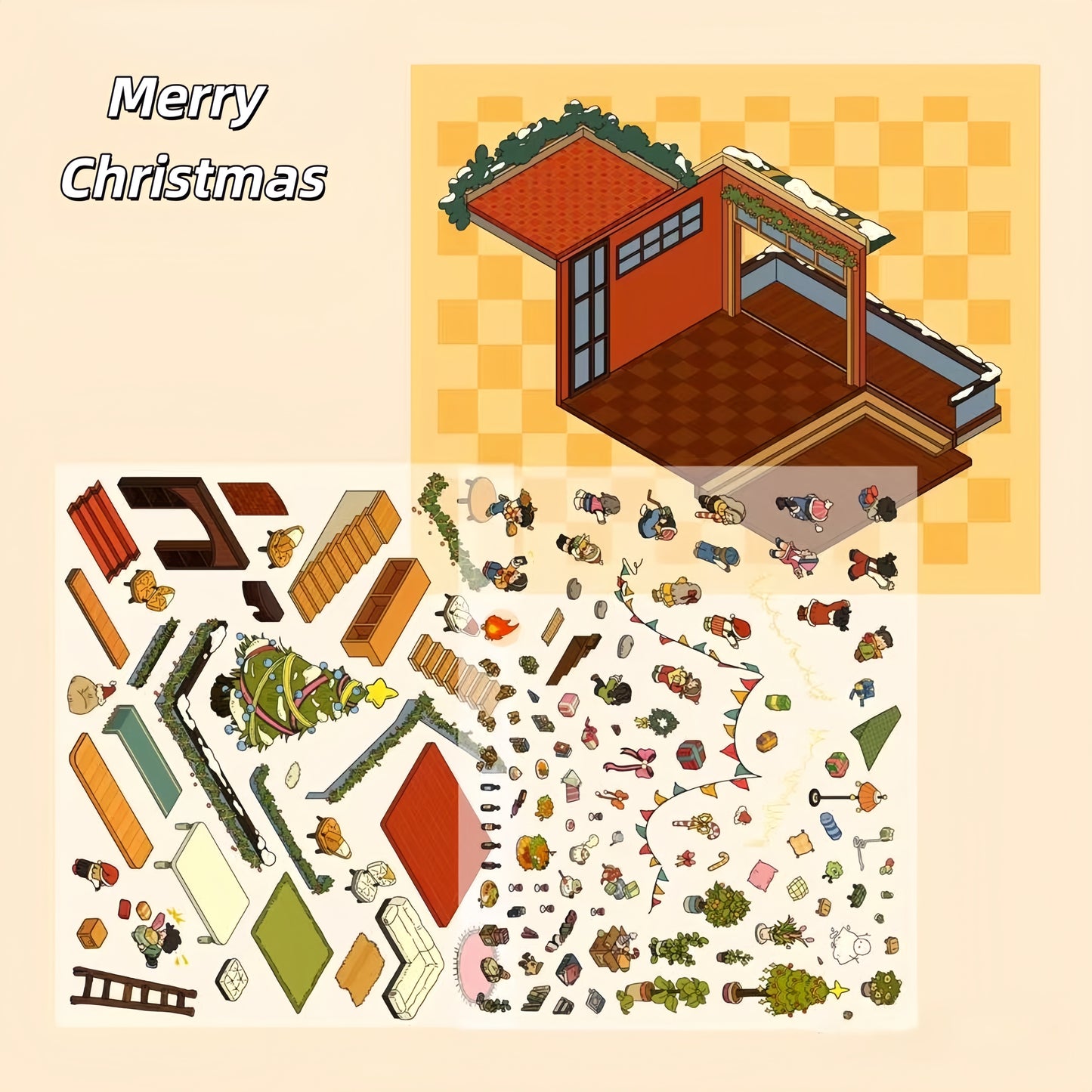 Whimsical Life 3D Sticker | 3 Cute Miniature Scenes