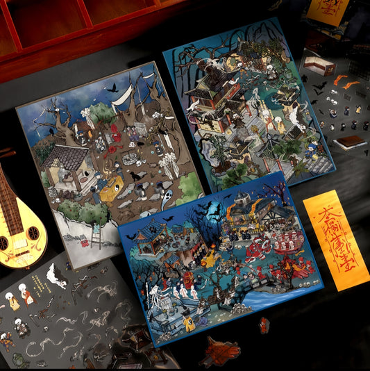Chinese Horror Story 3D Sticker | 3 Cute Miniature Scenes