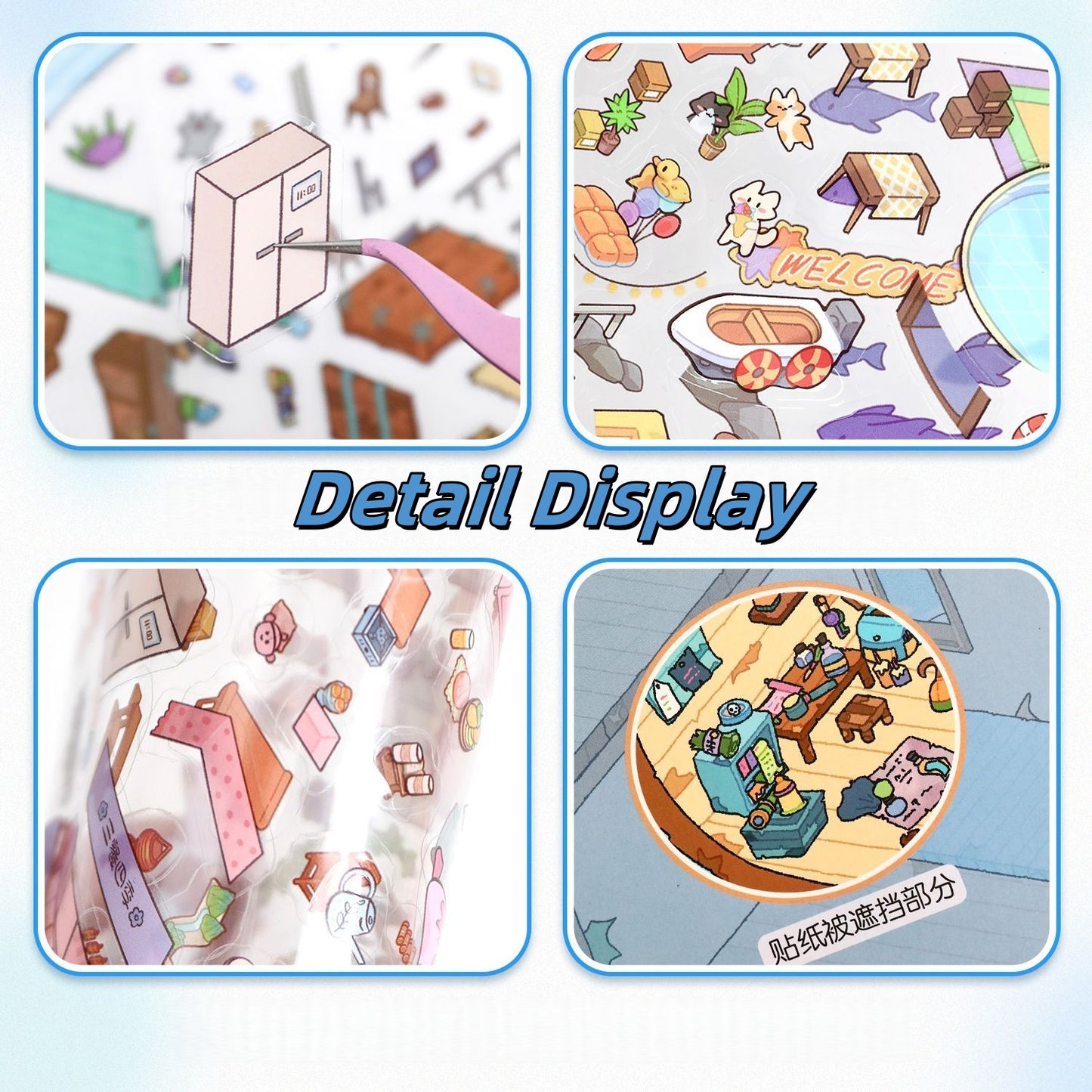 DreamLand 3D Sticker | 4 Cute Miniature Scenes